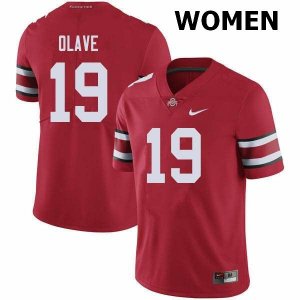 NCAA Ohio State Buckeyes Women's #19 Chris Olave Red Nike Football College Jersey HMF8645ML